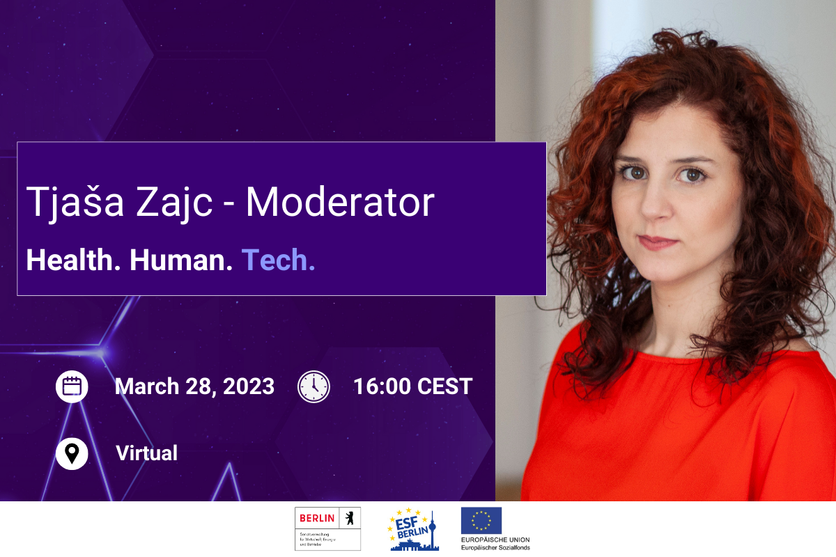 Tjasa Zajc - moderator Demo Day 2023 - Vision Health Pioneers Incubator